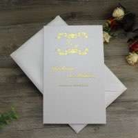 Hardcover Invitation Card Foiling Wedding Invitation Customized Rectangle Greeting Card 